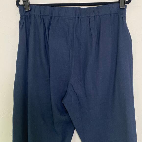 J. Jill Linen Stretch Navy Blue Straight Leg Pants Medium - Picture 8 of 11